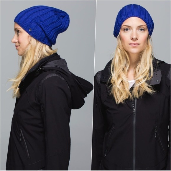 RARE Lululemon Merino Wool Hat Beanie Purple Blue NWOT - Picture 1 of 11